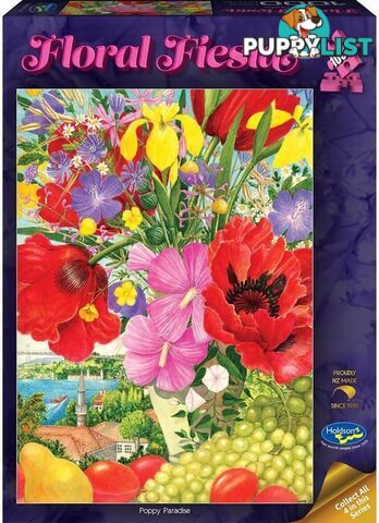 Holdson - Floral Fiesta Poppy Paradise Jigsaw Puzzle 1000 Pieces - Jdhol775576 - 9414131775576