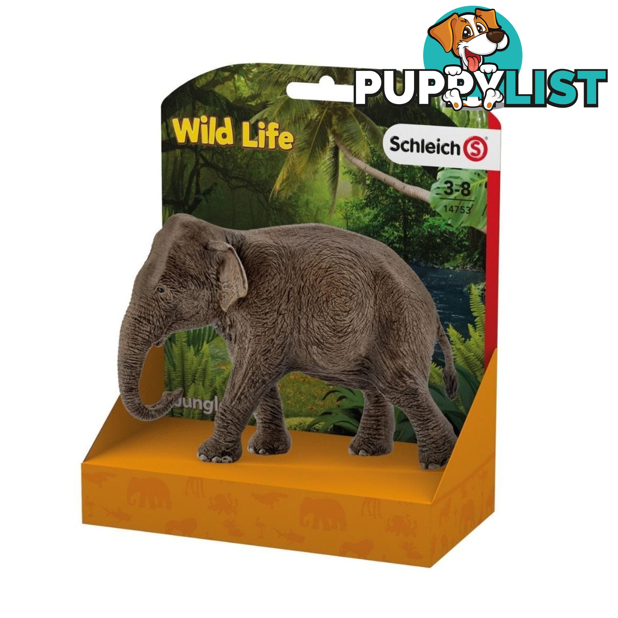 Schleich - Asian Elephant Female   Wildlife Animal Figurine Sc14753 - 4005086147539