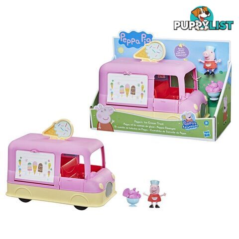 Peppa Pig - Peppas Adventures Peppas Ice Cream Truck Vehicle Preschool Toy Speech And Sounds Ages 3 And Up  Hasbro F2186 - 5010993852765