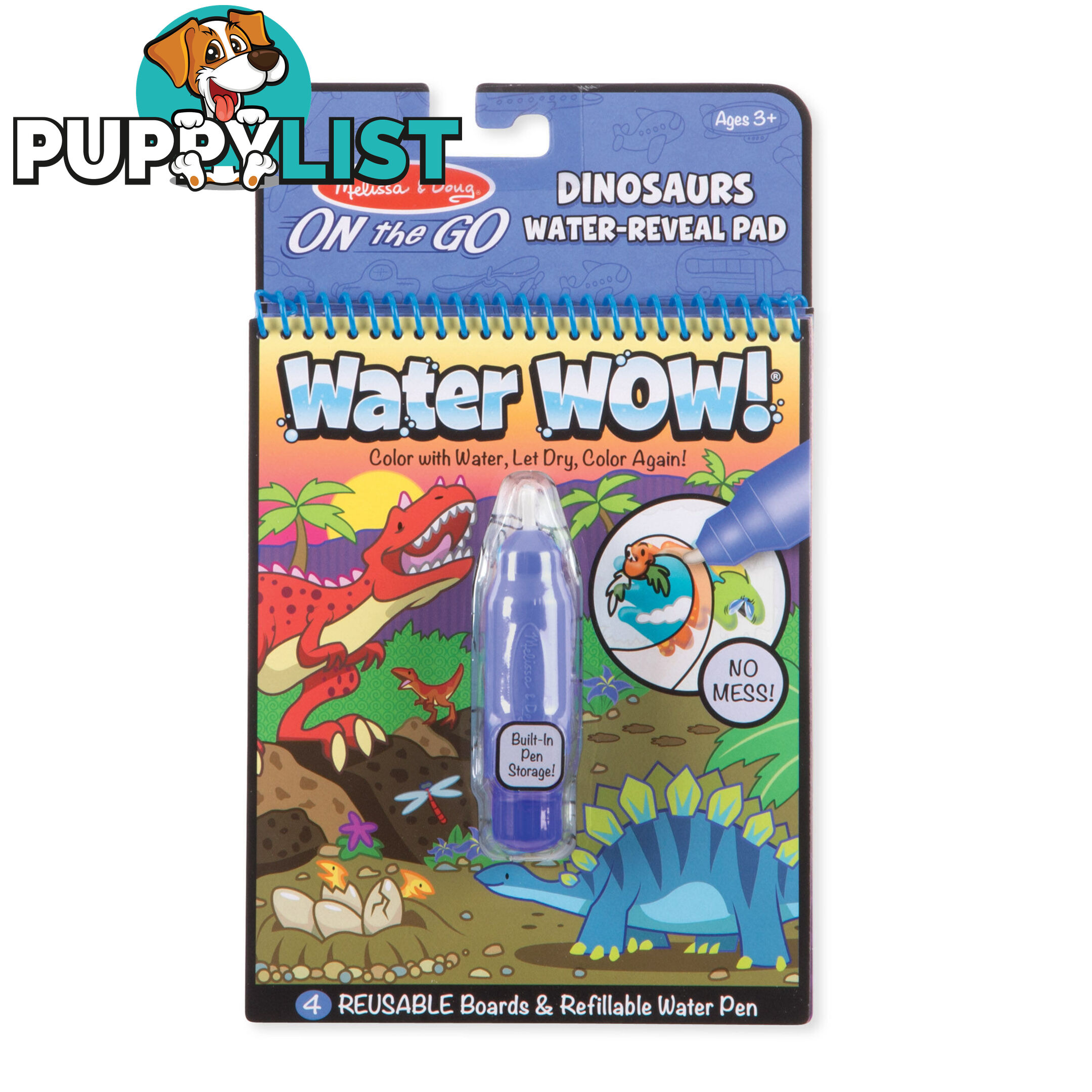 Melissa & Doug - Water Wow! Dinosaurs Water-reveal Pad - On The Go Travel Activity Mdmnd9315 - 0000772093156