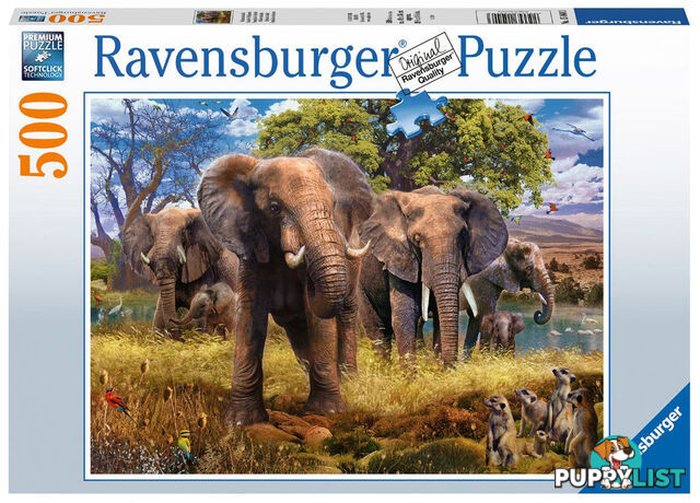 Ravensburger - Elephant Family Jigsaw Puzzle 500pc - Mdrb15040 - 4005556150403