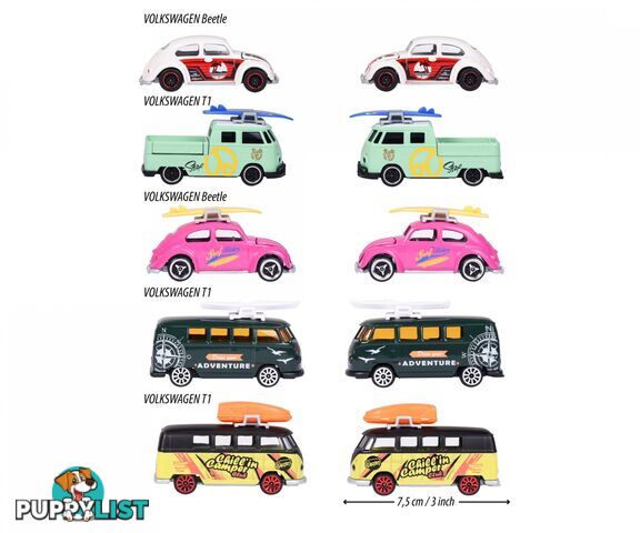 Majorette - Vw The Originals 5 Pieces Pack - Rpmj65488 - 3467452065488