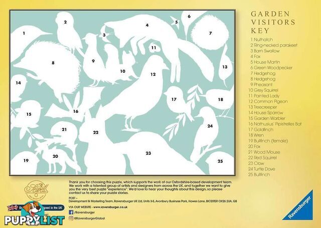 Ravensburger - Garden Vistors Jigsaw Puzzle 500pc - Mdrb17137 - 4005556171378