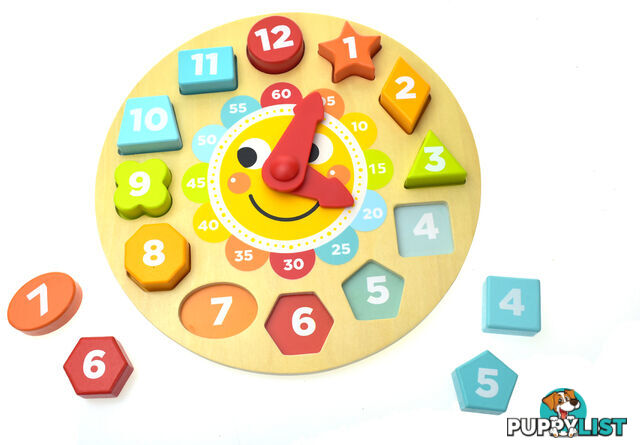 Tooky Toy - Wooden Clock Puzzle - Eltl675 - 6972633370215