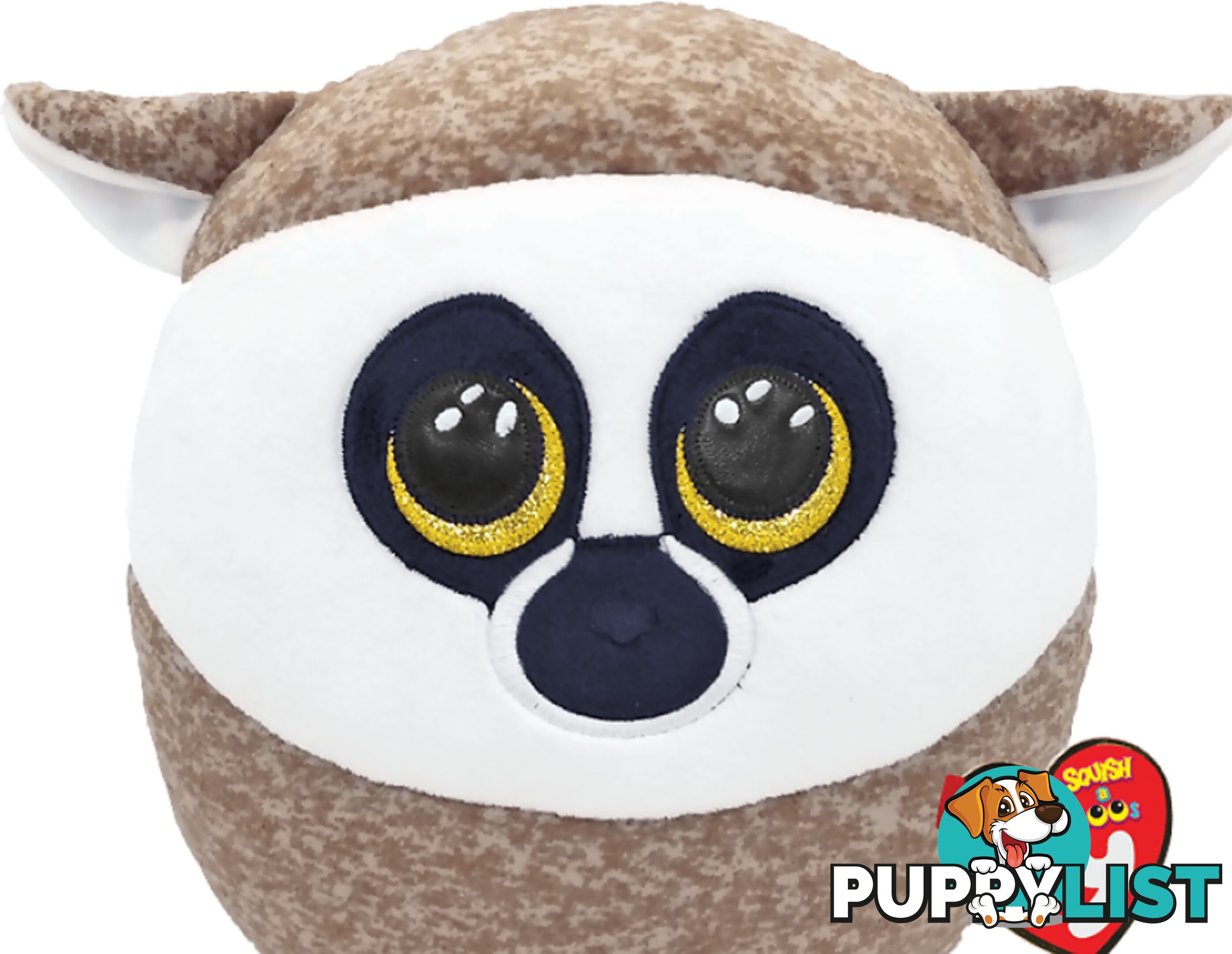 Ty - Squish-a-boos - Linus - Brown And White Lemur Medium 25cm (10'') - Squishy Beanies - Bg39220 - 008421392209