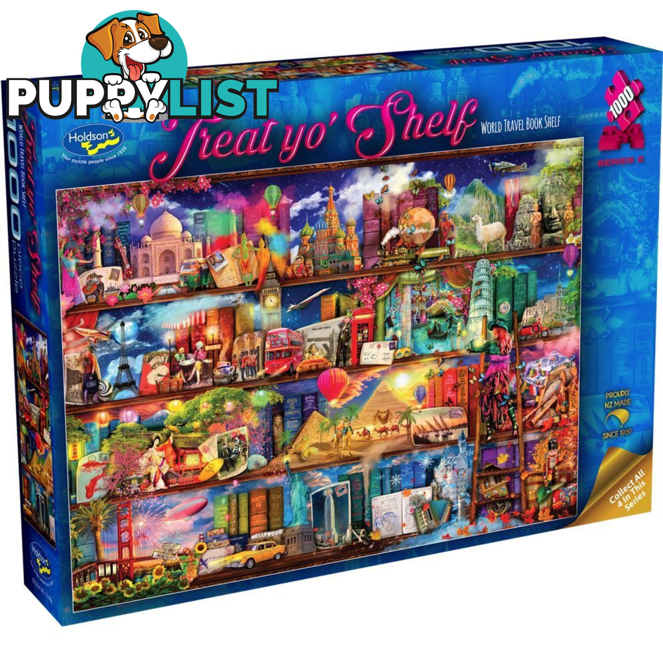 Holdson - World Travel Book Shelf - Treat Yo Shelf S2 Jigsaw Puzzle 1000 Pieces - Jdhol774883 - 9414131774883