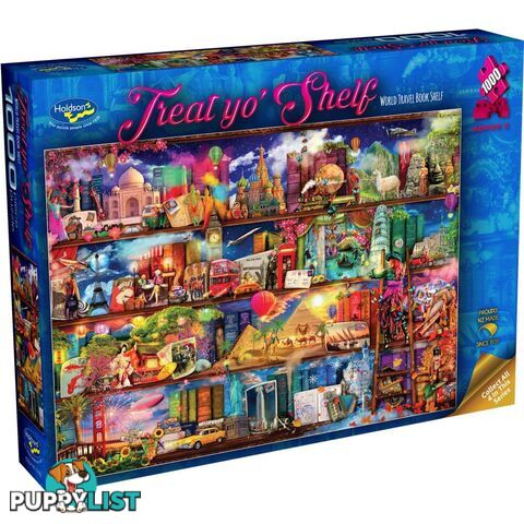 Holdson - World Travel Book Shelf - Treat Yo Shelf S2 Jigsaw Puzzle 1000 Pieces - Jdhol774883 - 9414131774883