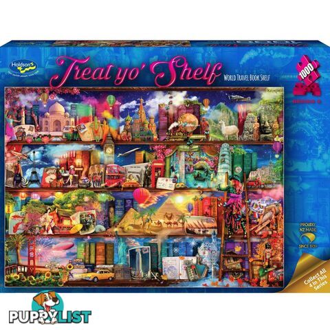 Holdson - World Travel Book Shelf - Treat Yo Shelf S2 Jigsaw Puzzle 1000 Pieces - Jdhol774883 - 9414131774883