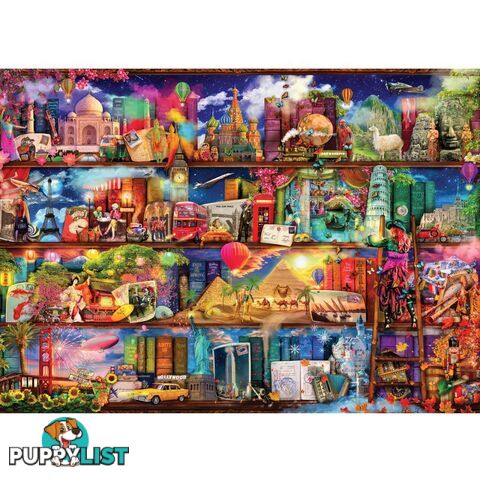 Holdson - World Travel Book Shelf - Treat Yo Shelf S2 Jigsaw Puzzle 1000 Pieces - Jdhol774883 - 9414131774883