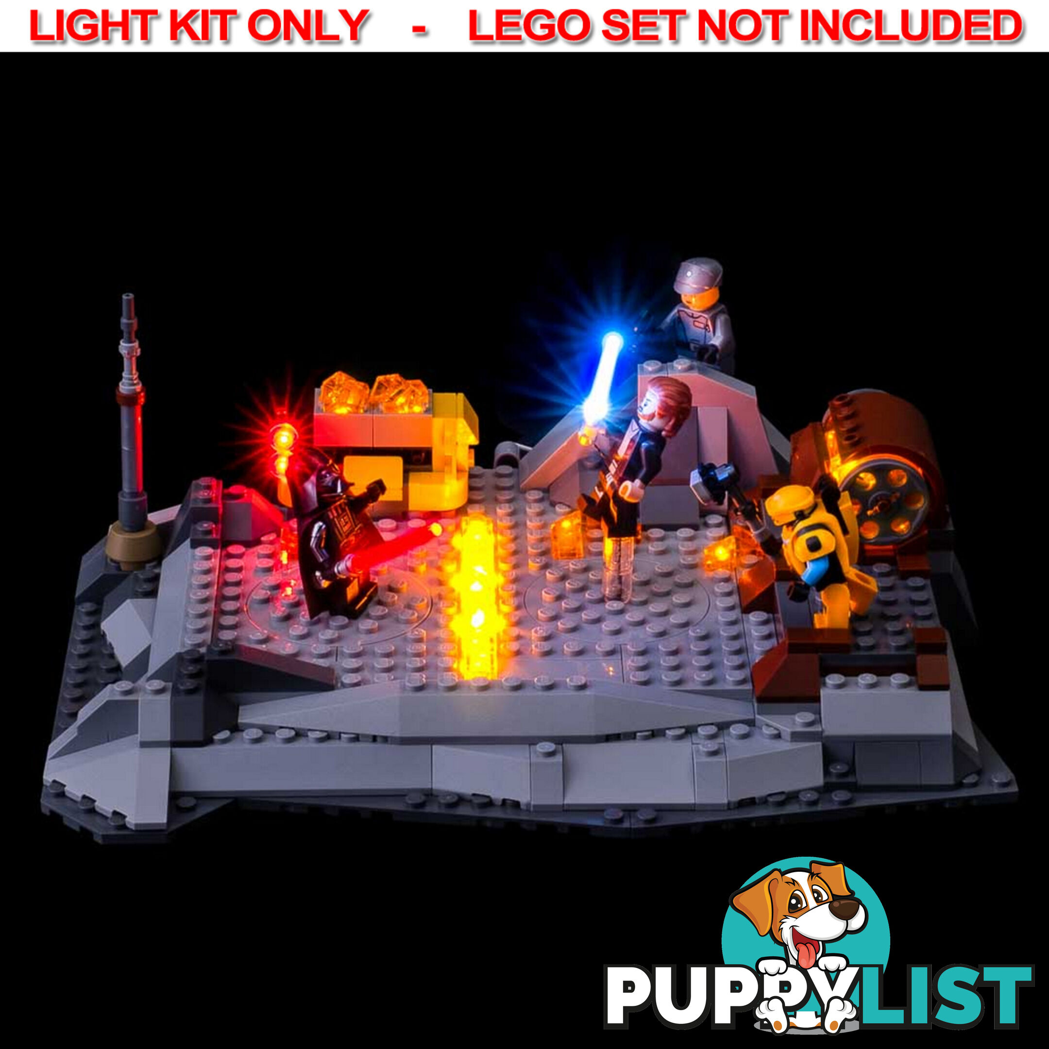 LIGHT KIT for LEGO Obi-Wan Kenobi vs. Darth Vader 75334 - Light My Bricks - 754523893495