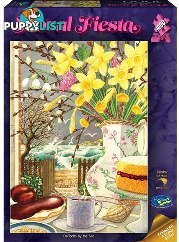 Holdson - Floral Fiesta - Daffodils By The Sea - Jigsaw Puzzle 1000 Pieces - Jdhol775552 - 9414131775552