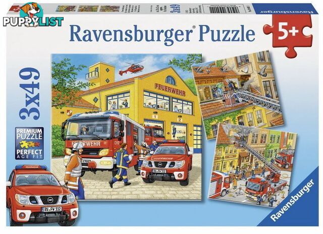 Ravensburger - Fire Brigade Run Jigsaw Puzzle 3 X 49pc - Mdrb094011 - 4005556094011