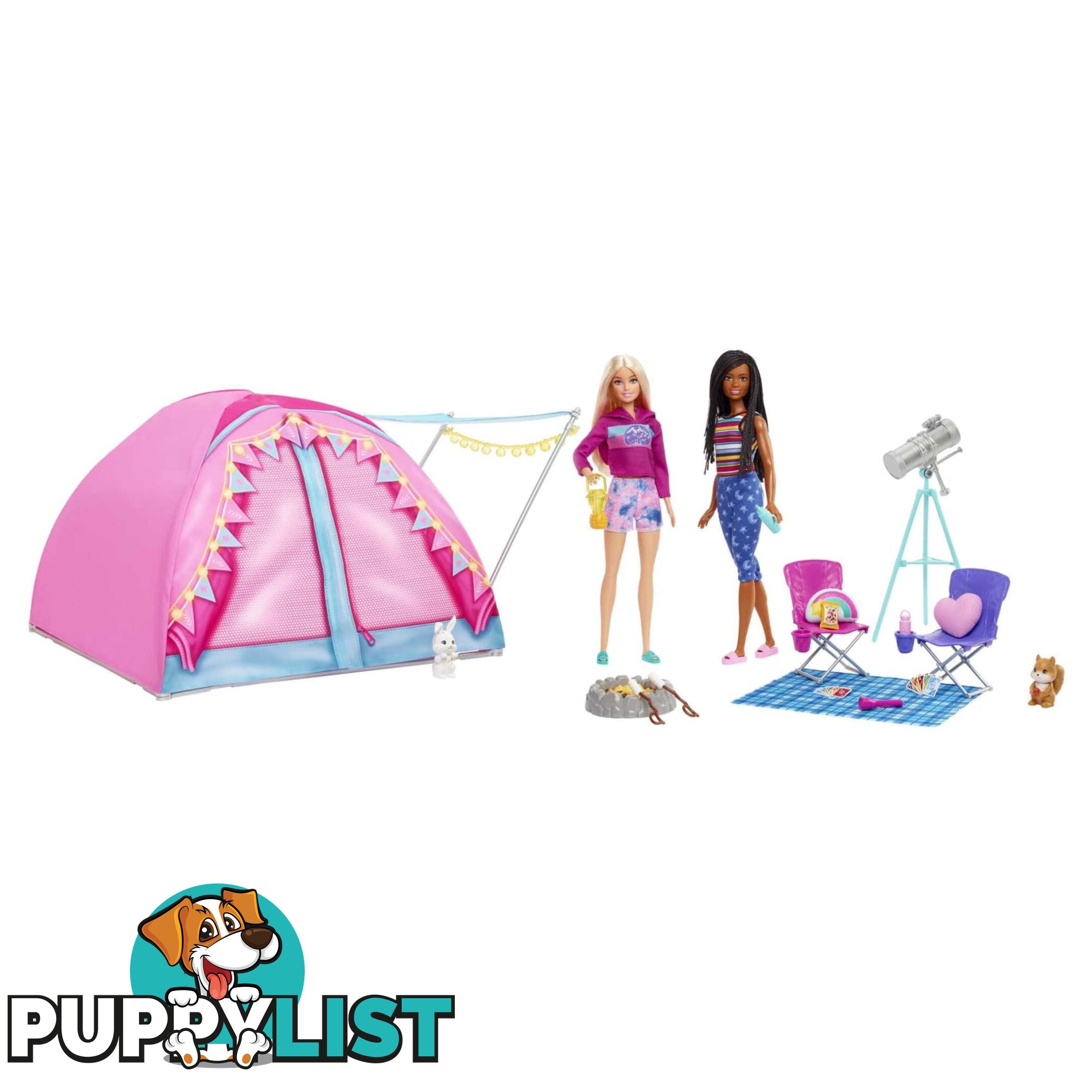 Barbie It Takes Two Camping Playset With Tent 2 Barbie Dolls & Accessories - Mahgc18 - 194735048069