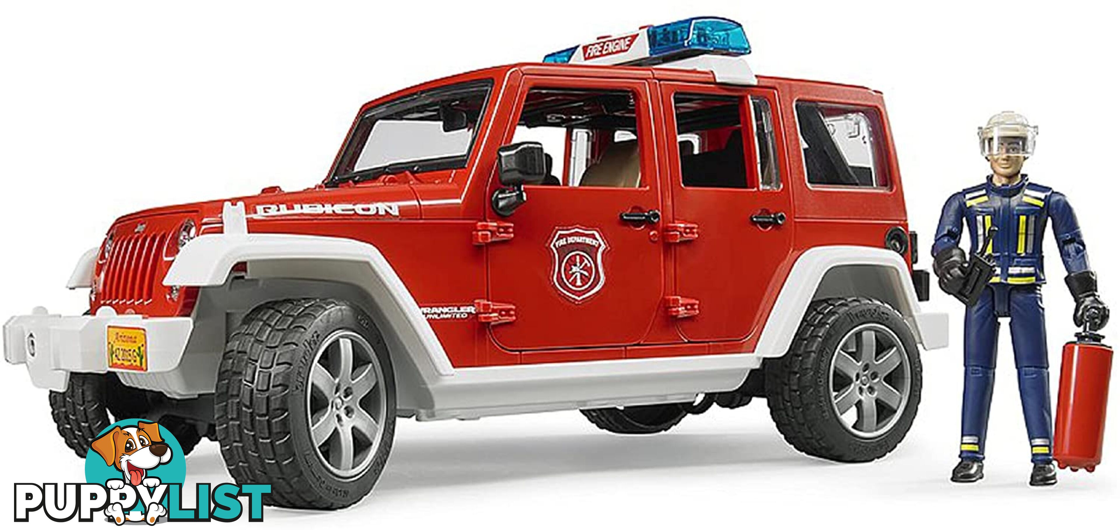 Bruder Jeep Rubicon Fire Rescue Vehicle With Lights & Engine Sounds Including Fireman Figure Zi24002528 - 4001702025281