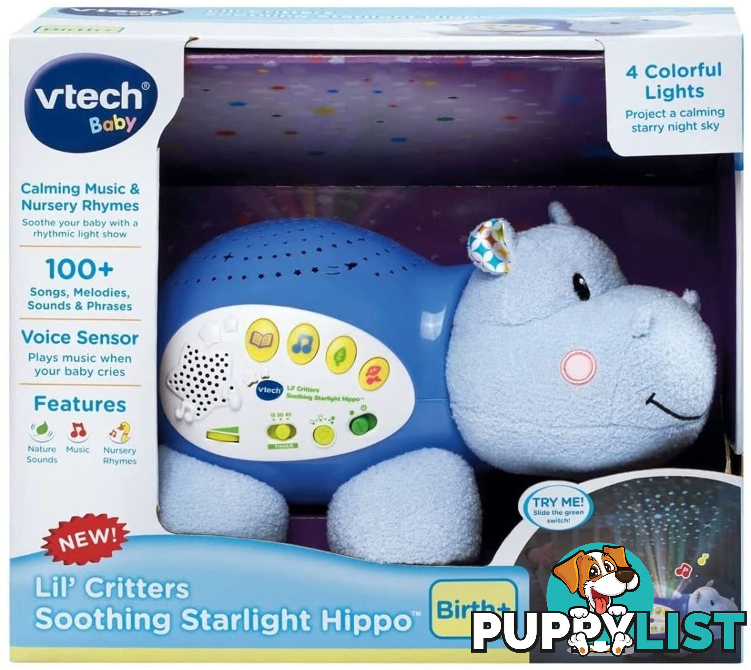 Vtech - Baby Starlight Sounds Hippo Vtech Tn80180963004 - 3417761809631