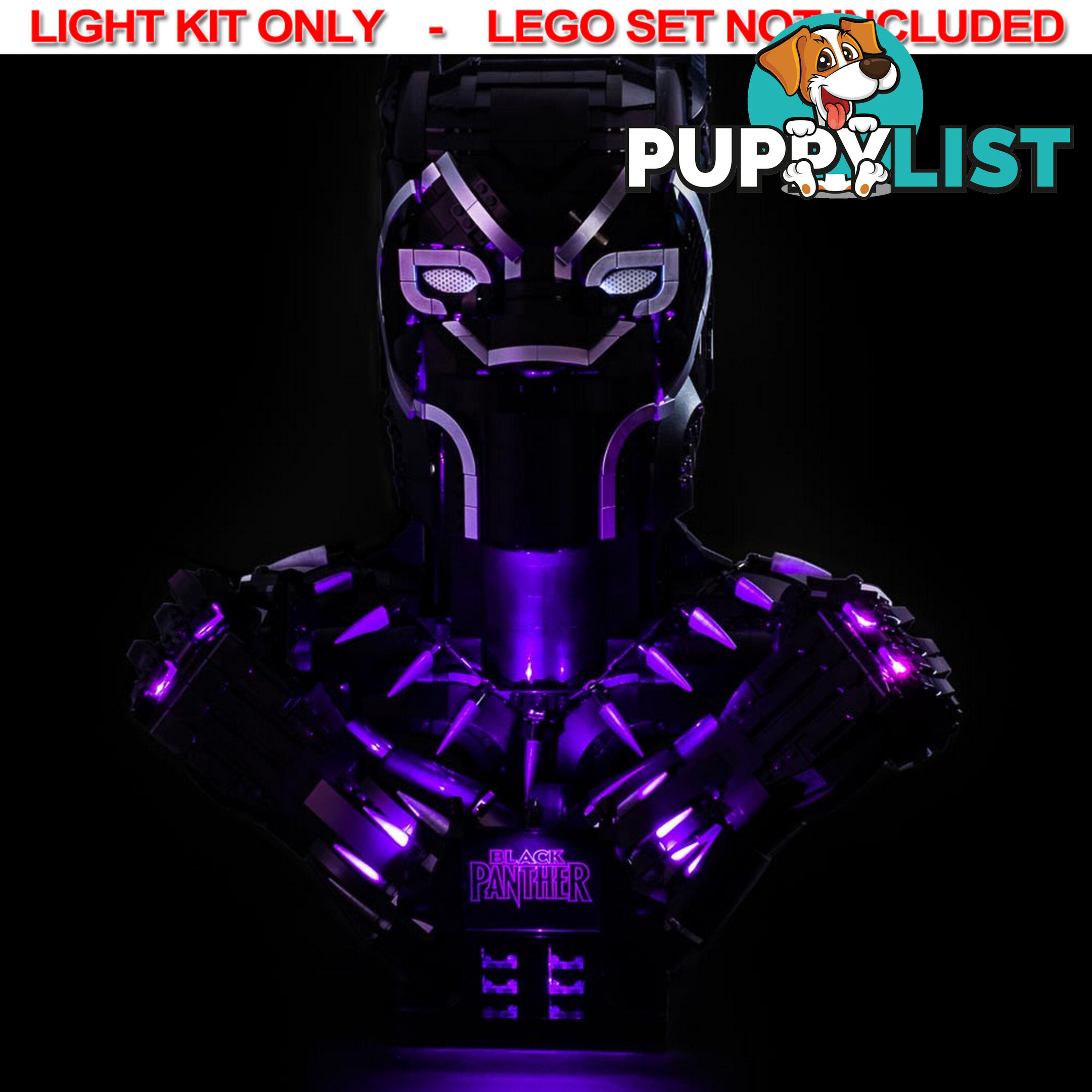 LIGHT KIT for LEGO Marvel Black Panther Bust 76215 - Light My Bricks - 754523893600