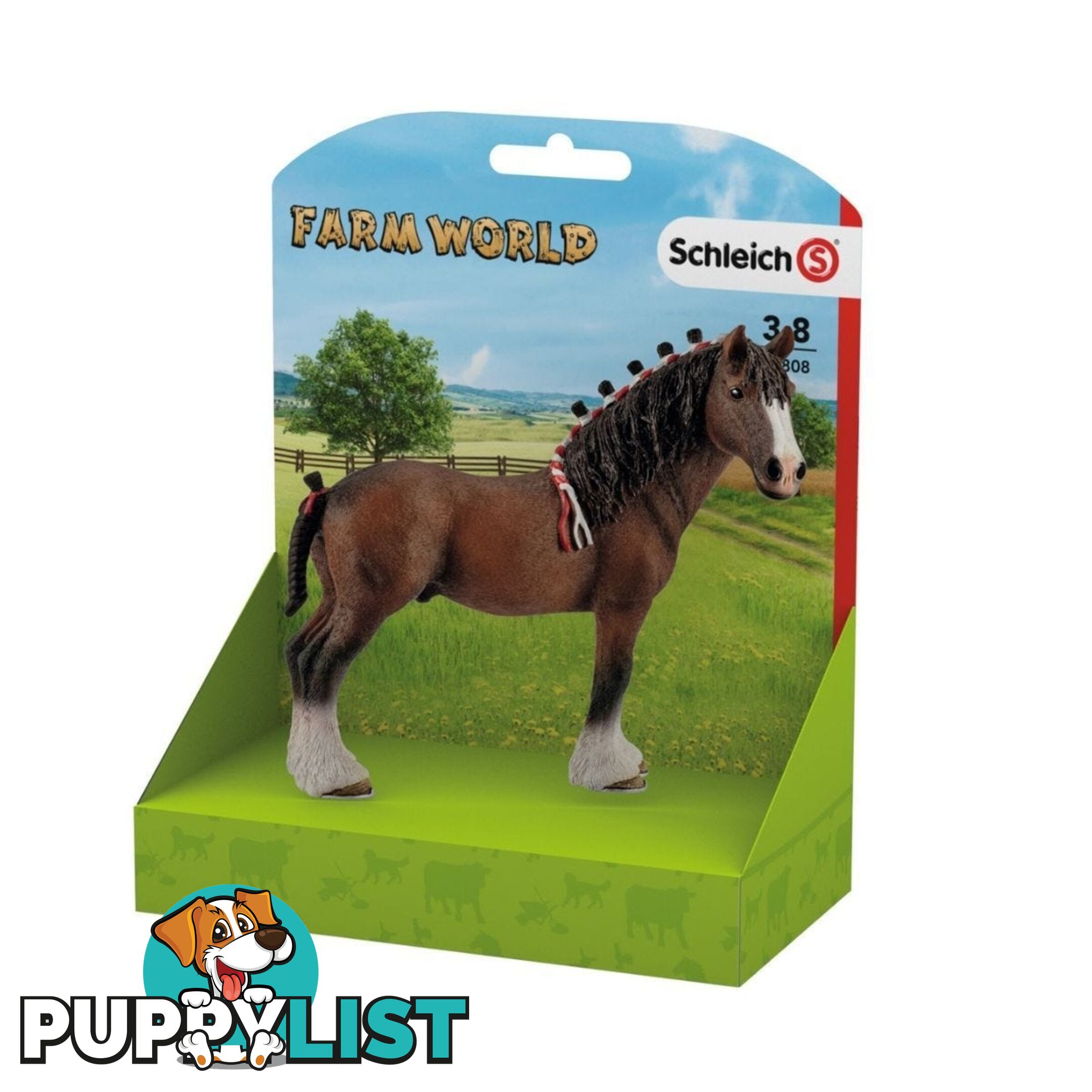 Schleich - Clydesdale Gelding  Farm World Animal Figurine Sc13808 - 4005086138087