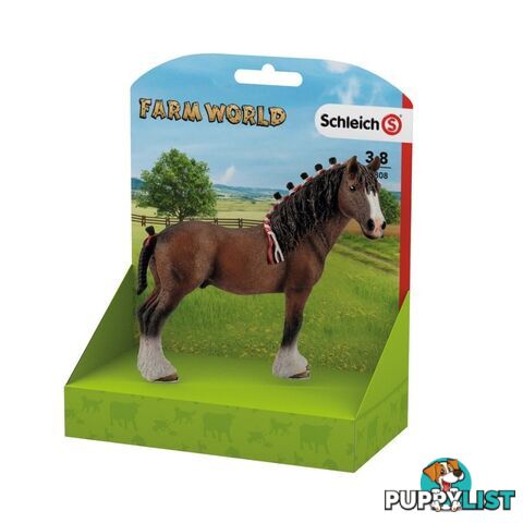 Schleich - Clydesdale Gelding  Farm World Animal Figurine Sc13808 - 4005086138087