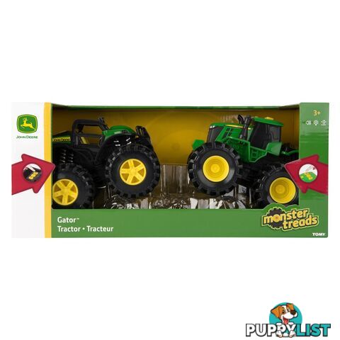 John Deere - Tomy Monster Treads Vehicle Lights & Sounds 2 Pack - 15CM - Lc46670 - 036881466703