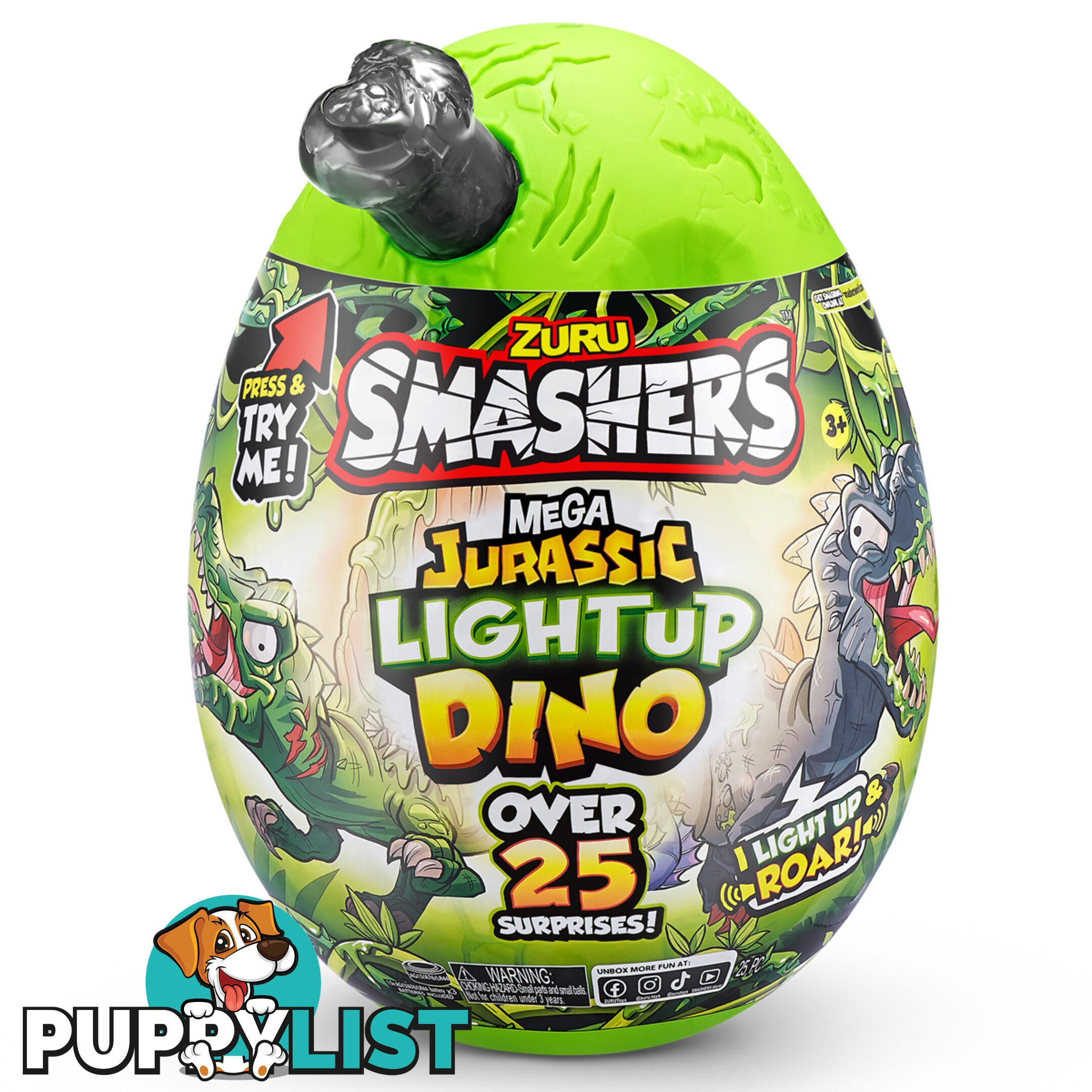 Zuru - Smashers Mega Jurassic Light Up Egg Surprise - Assorted Styles (chosen At Random) - Azazt74108 - 193052051370