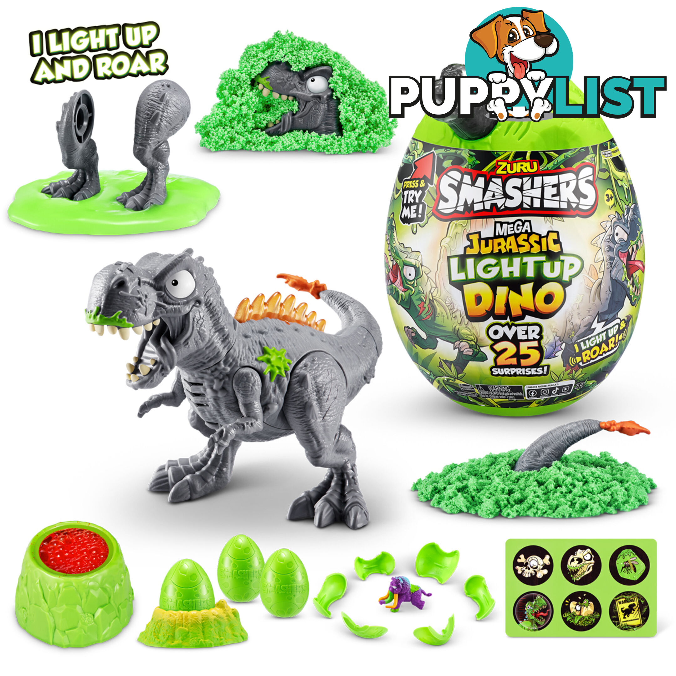 Zuru - Smashers Mega Jurassic Light Up Egg Surprise - Assorted Styles (chosen At Random) - Azazt74108 - 193052051370