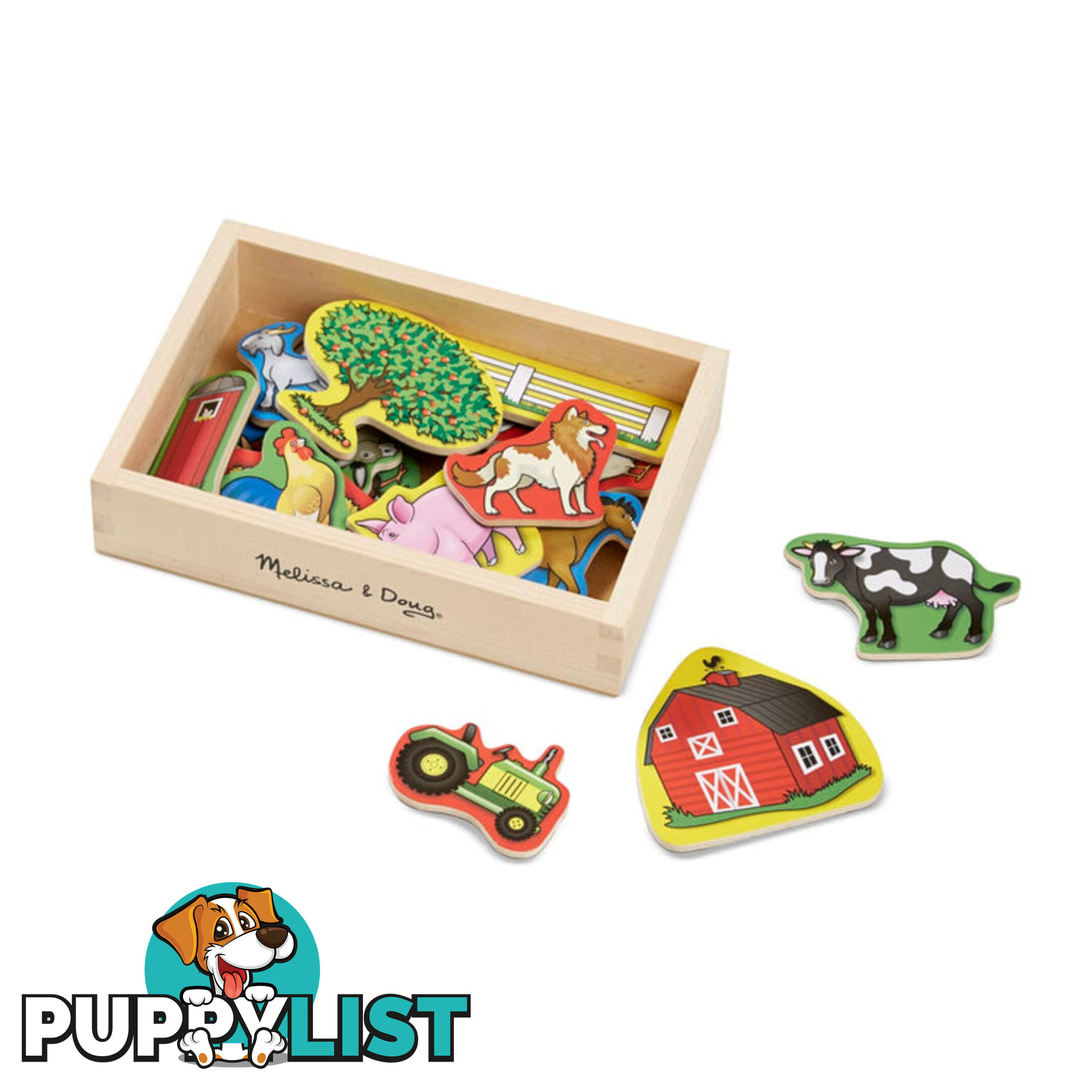 Melissa & Doug - Wooden Farm Magnets - Mdmnd9279 - 000772092791