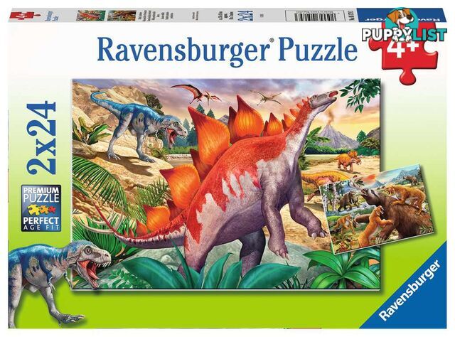 Ravensburger - Jurassic Wildlife Jigsaw Puzzle 2x24 Pieces Rb05179 - 4005556051793