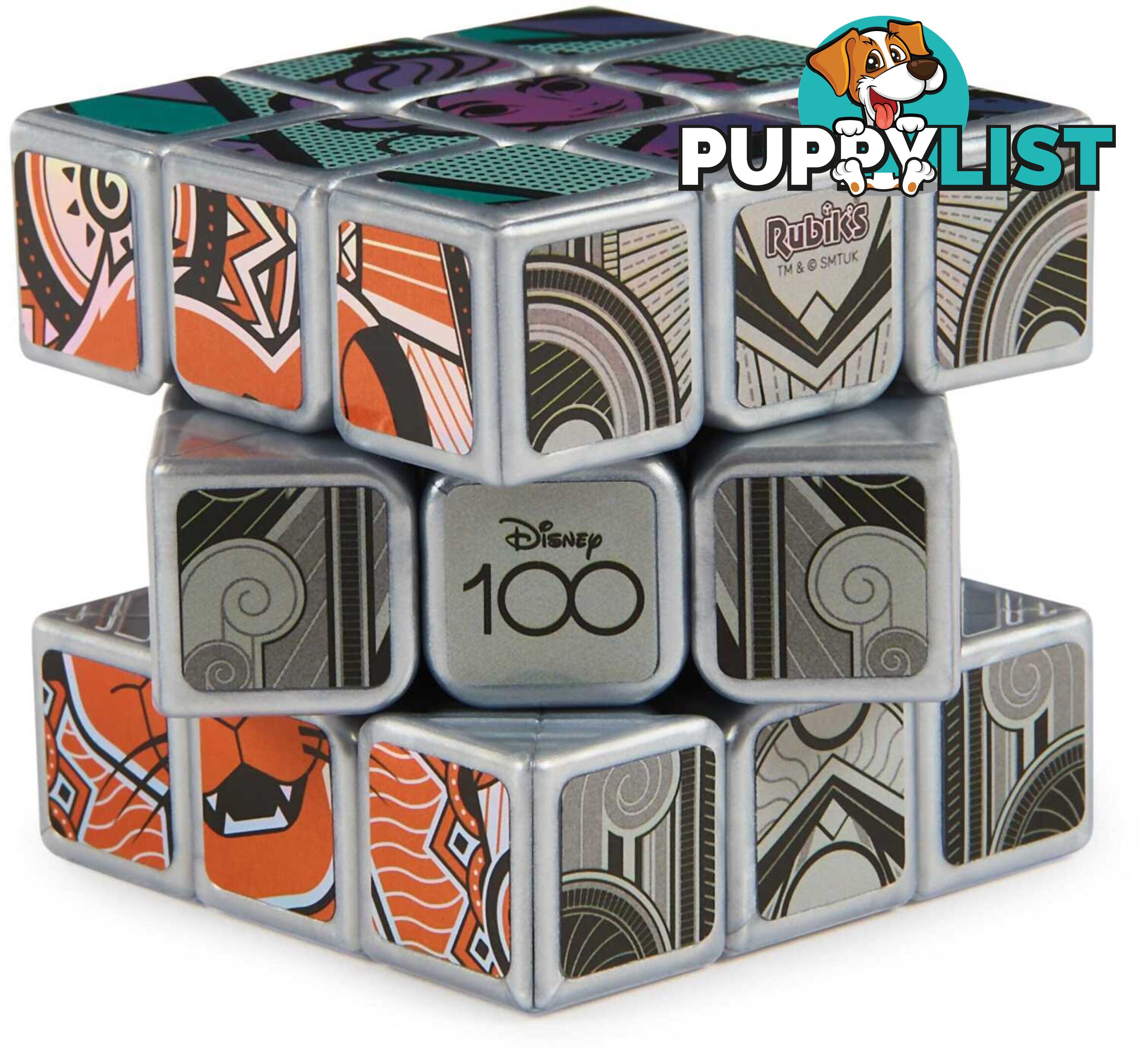 Rubiks - Disney 100th Anniversary Metallic Platinum 3x3 Cube - Si6068390 - 778988501818