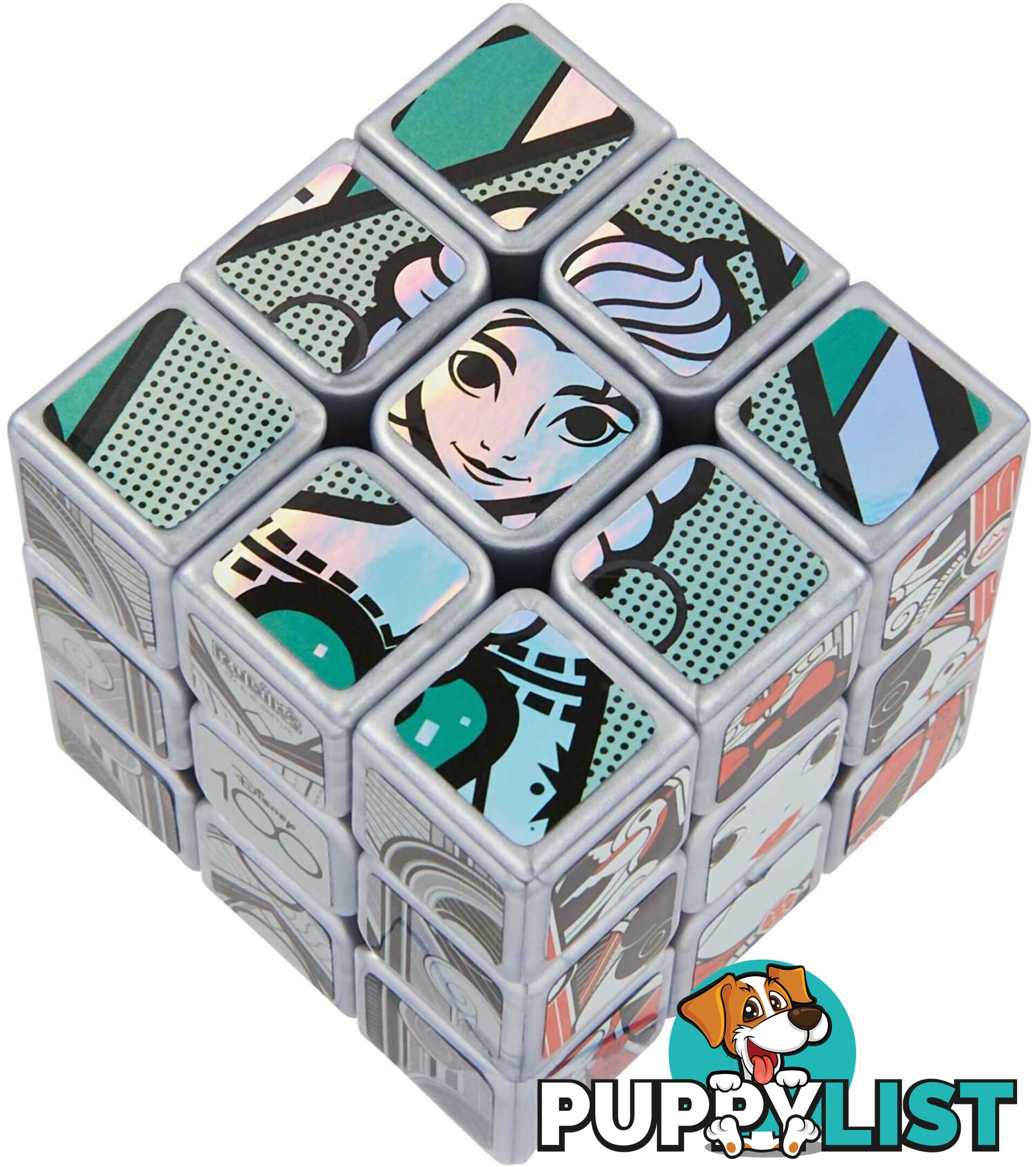 Rubiks - Disney 100th Anniversary Metallic Platinum 3x3 Cube - Si6068390 - 778988501818