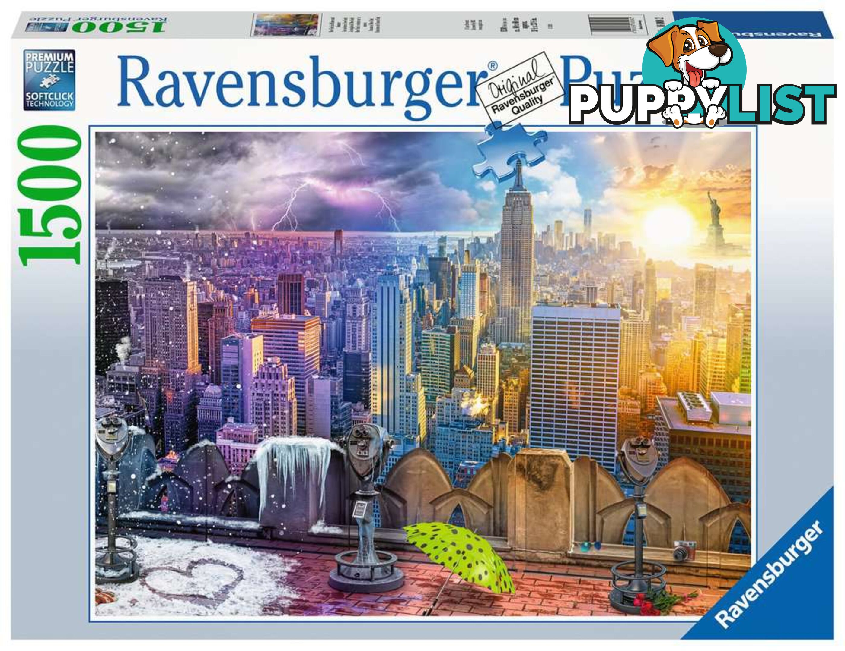 Ravensburger - Seasons Of New York Day And Night Skyline Jigsaw Puzzle 1500 Pieces Rb16008 - 4005556160082