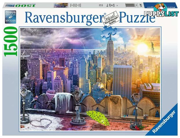 Ravensburger - Seasons Of New York Day And Night Skyline Jigsaw Puzzle 1500 Pieces Rb16008 - 4005556160082