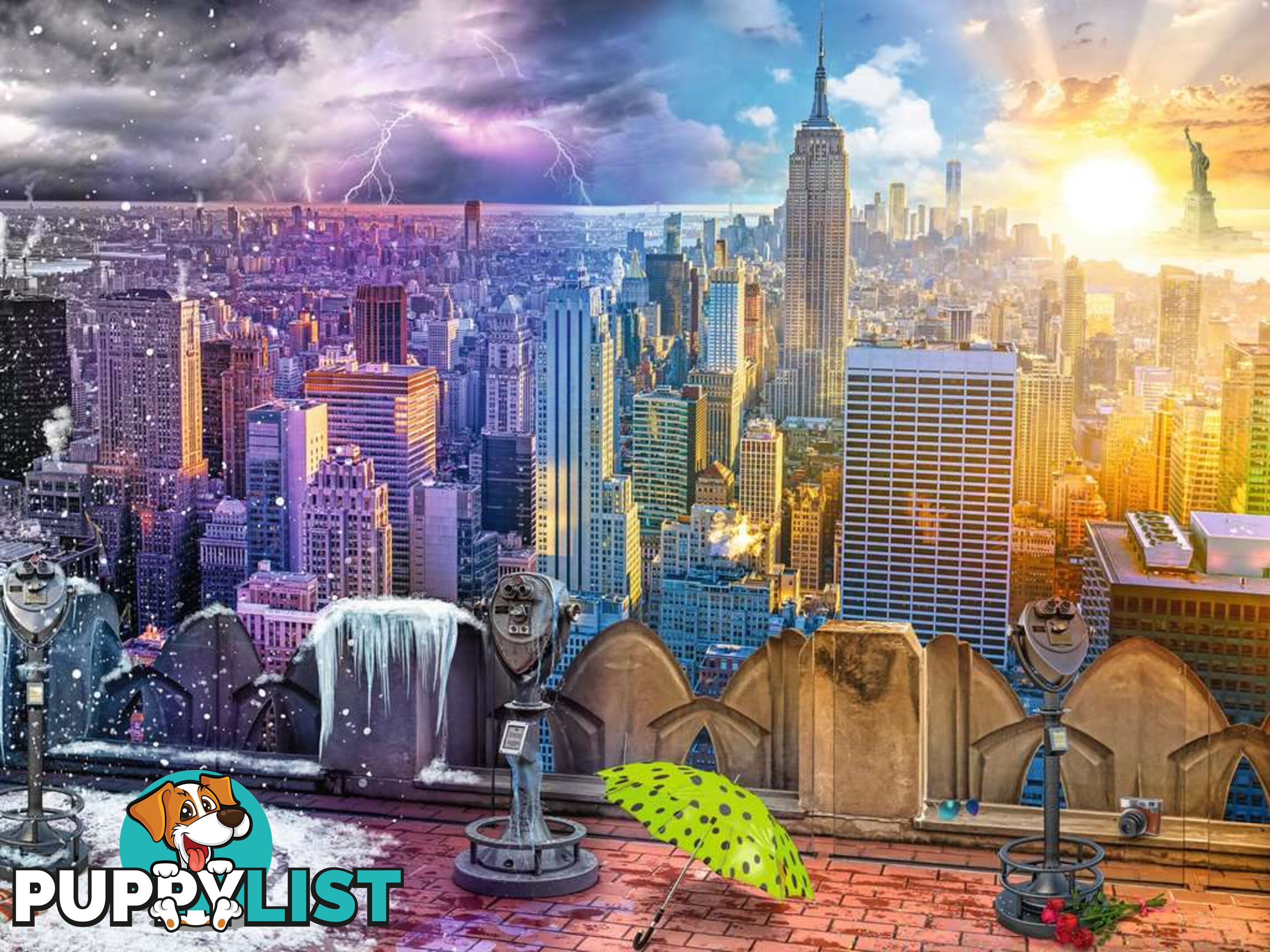 Ravensburger - Seasons Of New York Day And Night Skyline Jigsaw Puzzle 1500 Pieces Rb16008 - 4005556160082