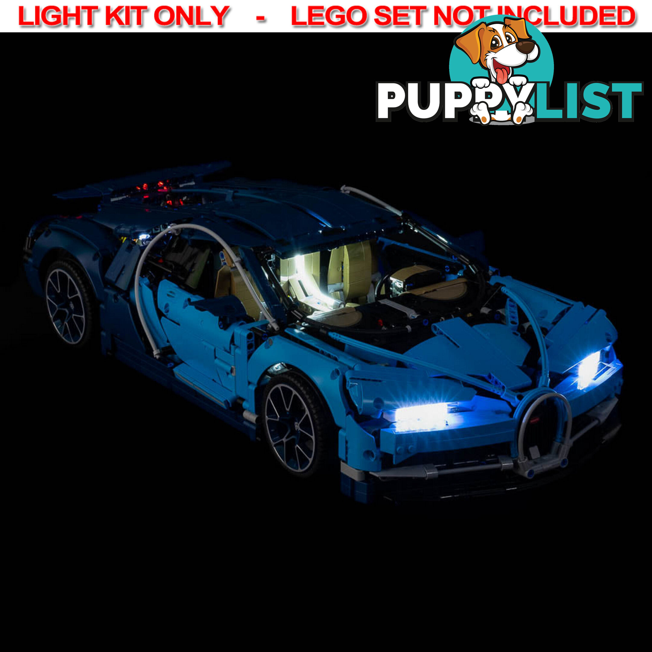 LIGHT KIT for LEGO Bugatti Chiron 2.0 42083 - Light My Bricks - 744109767890