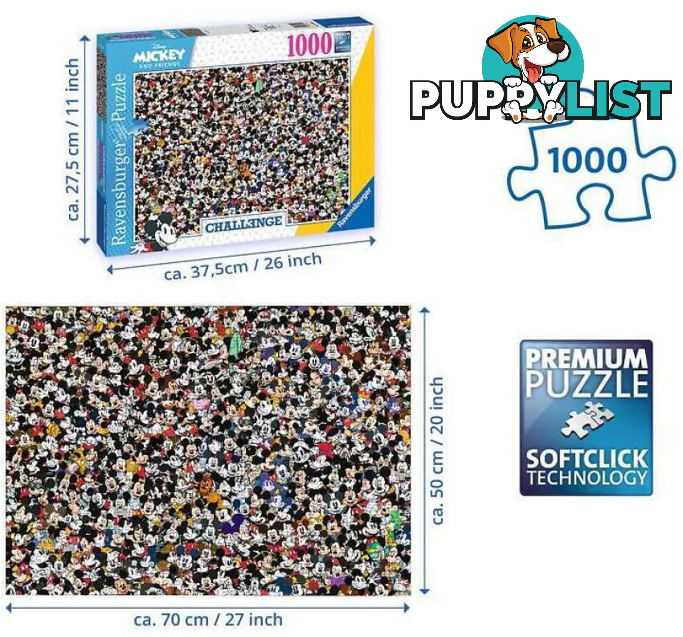 Ravensburger - Challenge Mickey Jigsaw Puzzle 1000pc - Mdrb16744 - 4005556167449