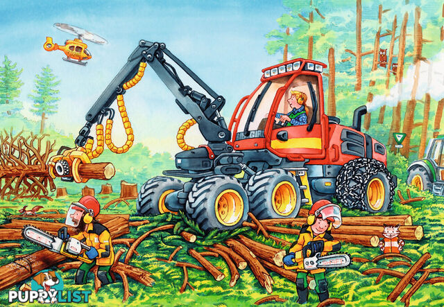 Ravensburger - Diggers At Work Jigsaw Puzzle 2 X 24pc - Mdrb078028 - 4005556078028