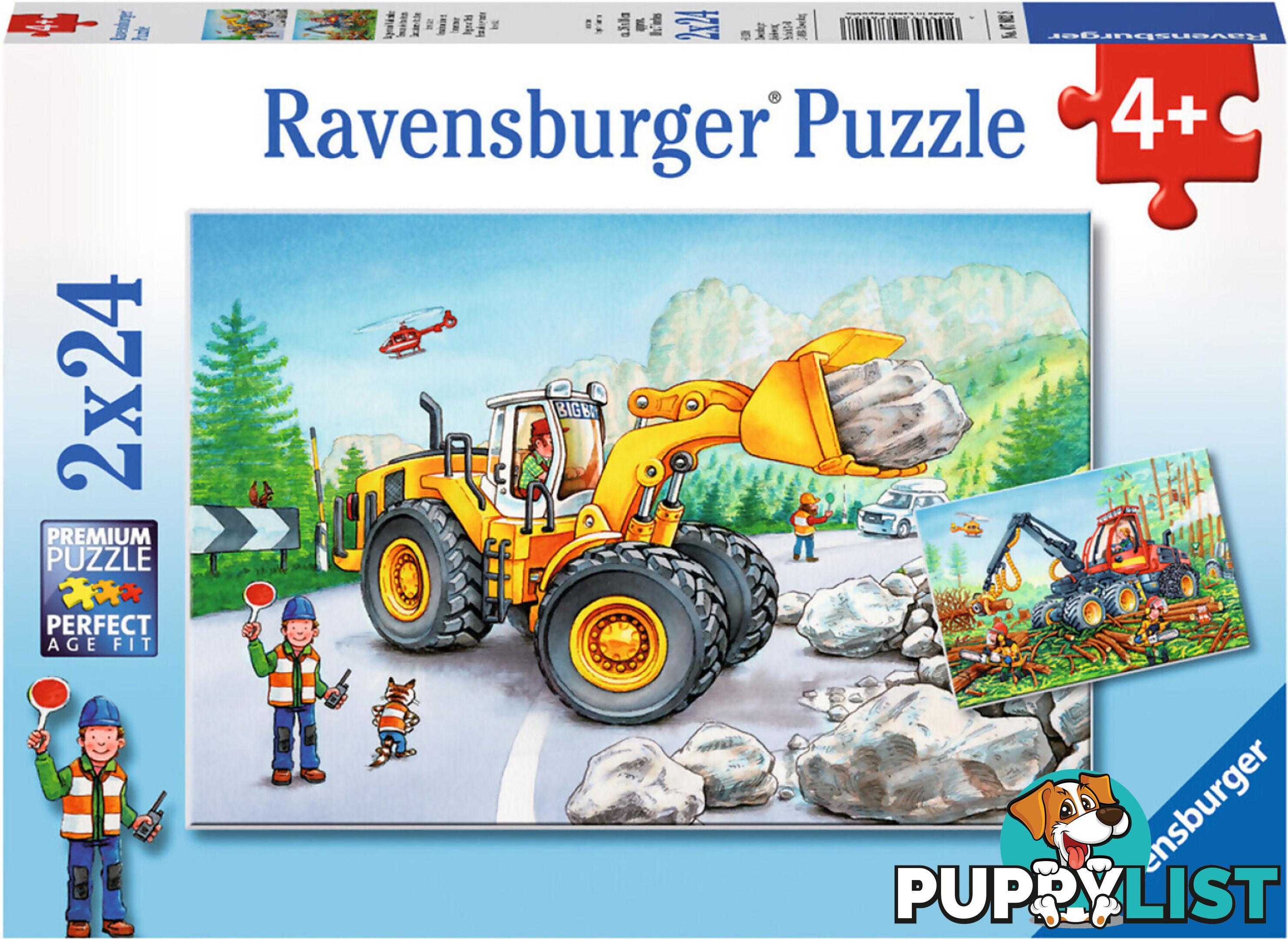 Ravensburger - Diggers At Work Jigsaw Puzzle 2 X 24pc - Mdrb078028 - 4005556078028