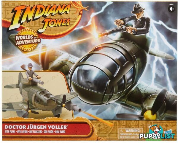 Indiana Jones - Worlds Of Adventure Doctor JÃ¼rgen Voller With Plane Figure & Vehicle 2.5inch - Hasbro - Hbf60595x00 - 0501099416737