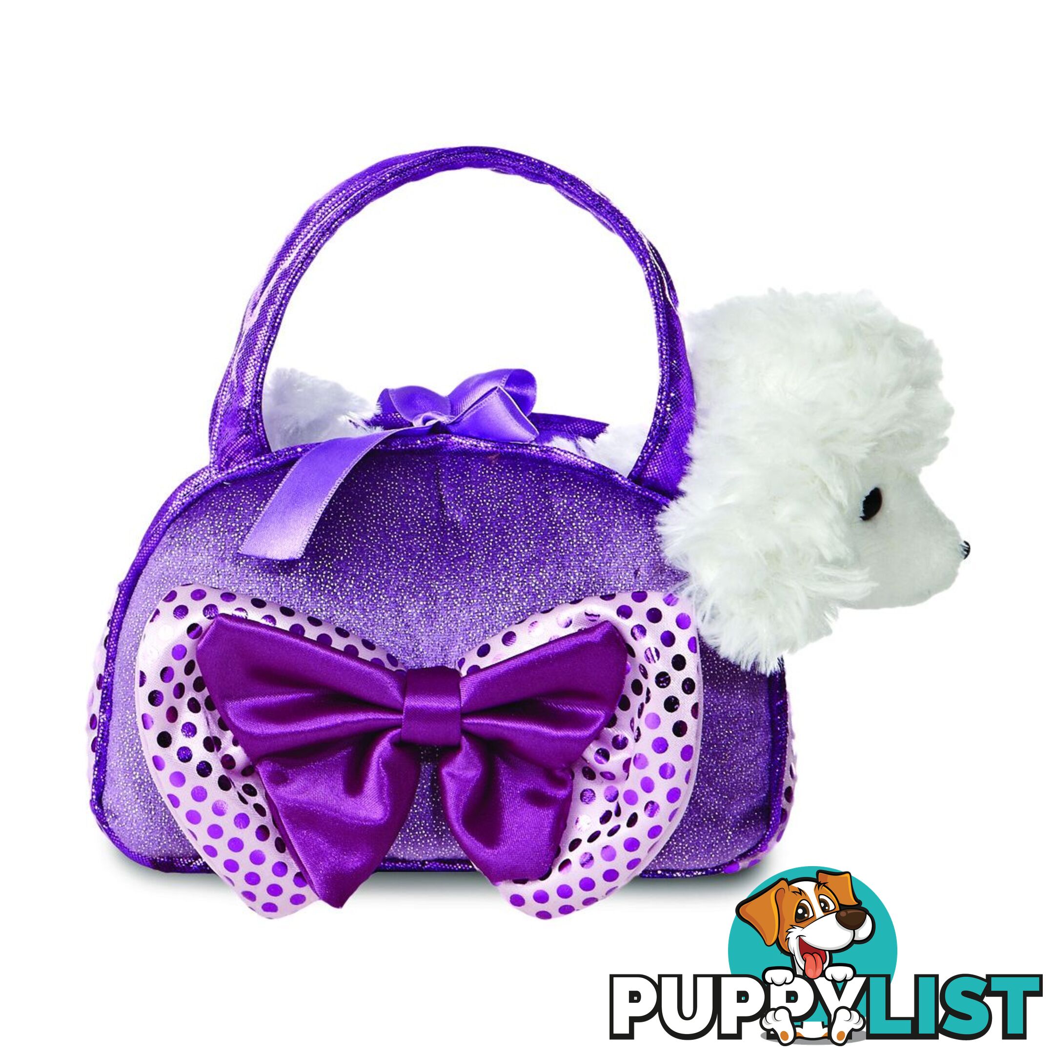 Cotton Candy -  Fancy Pals Poodle In Purple Bow Bag - Ccfp326 - 9353468016122