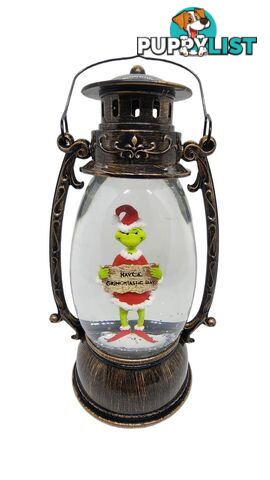 Cotton Candy - Xmas Dr. Seuss Grinch â€˜ Have A Grinchtastic Day â€™ Brass Lantern - Cczxgr53up - 9353468016849