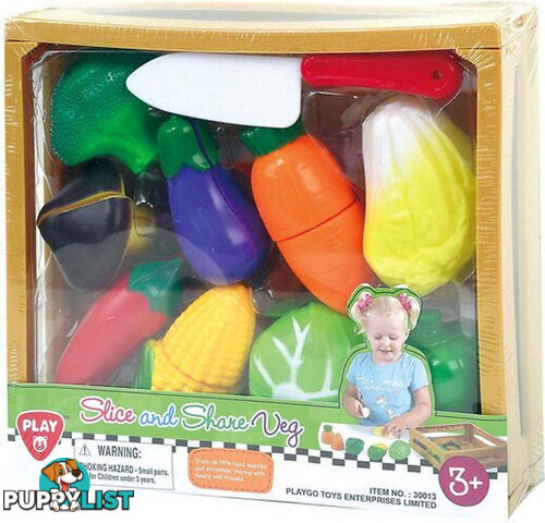 Playgo Toys Ent. Ltd. - Slice & Share Veg 11 Piece - Art64043 - 4892401300133