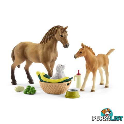 Schleich - Horse Club Sarahs Baby Animal Care  Horse Club Animal Figurine Sc42432 - 4055744021824