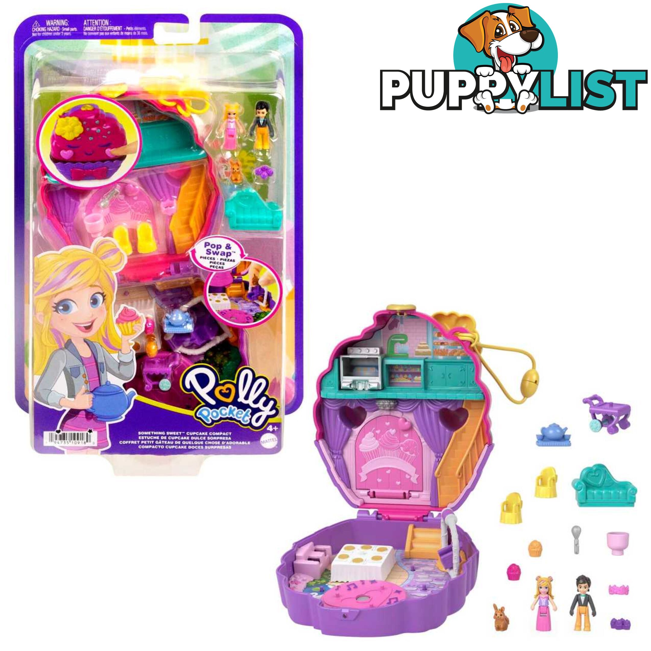 Polly Pocket - Something Sweet Cupcake Compact Playset - Mahkv31 - 0194735109180