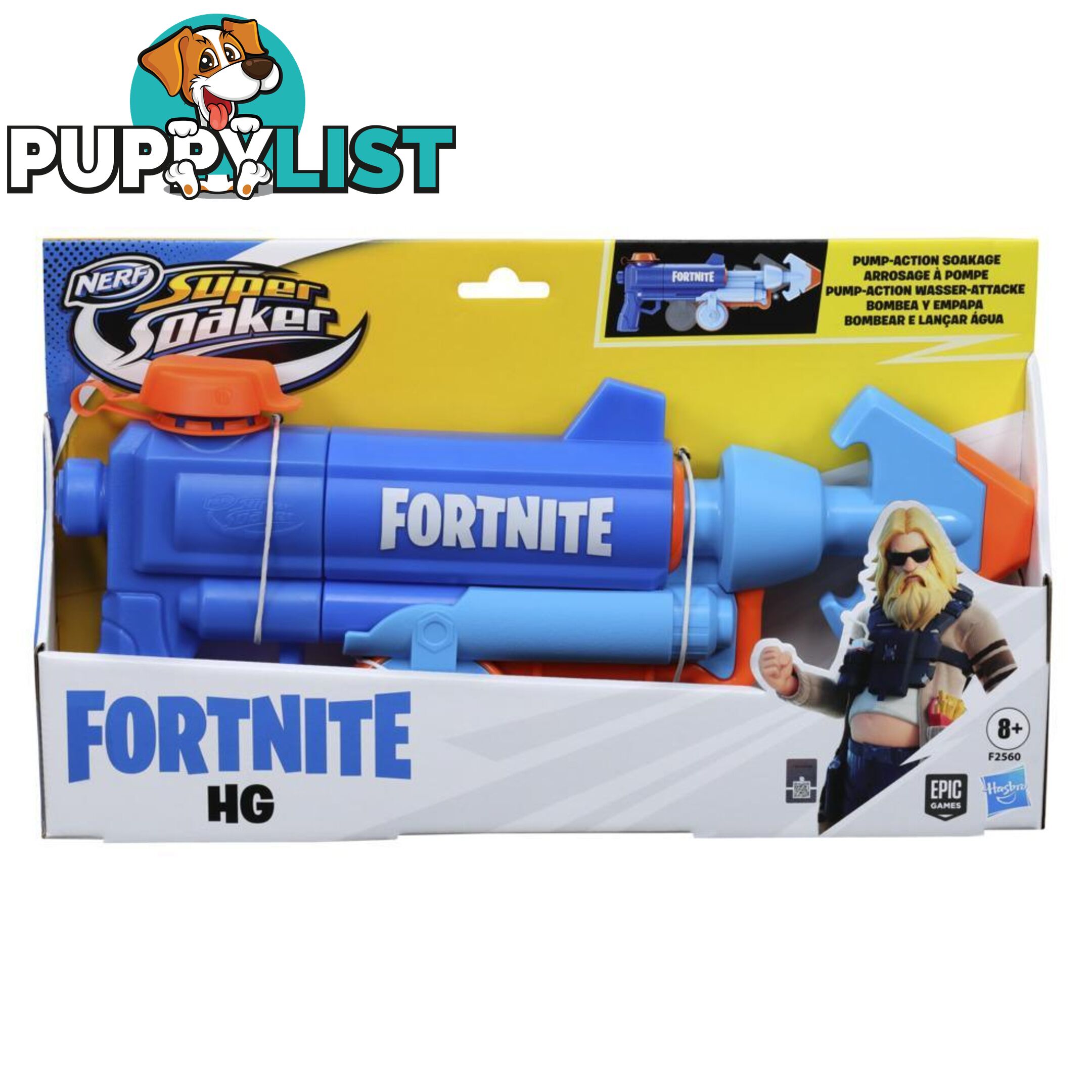 Nerf Super Soaker Fortnite Hg Water Blaster Pump-action Soakage Hasbro - Hbf25606loo - 5010993898794