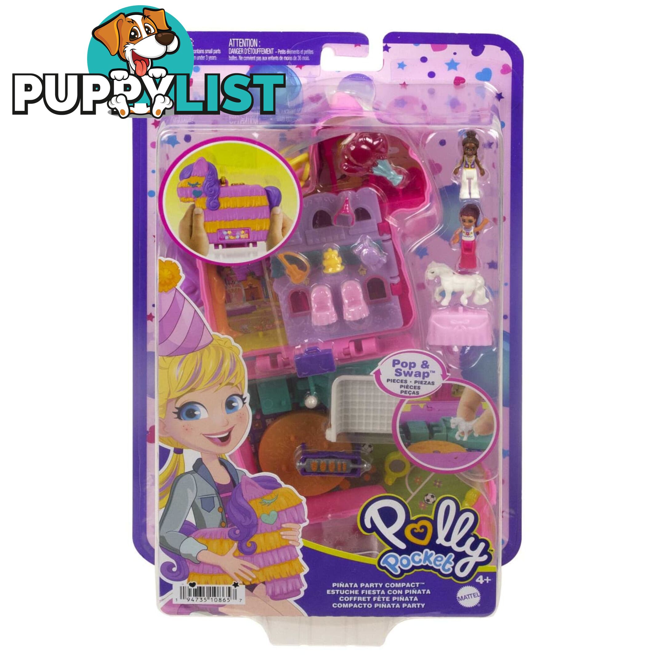 Polly Pocket - Mini Toys PiÃ±ata Party Compactâ„¢ Playset With 2 Dolls And Accessories Mattel - Mahkv32 - 194735108657