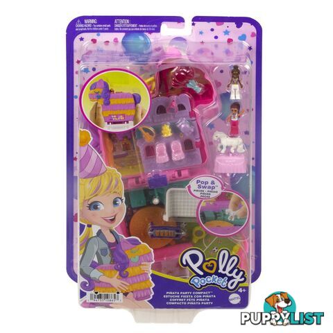 Polly Pocket - Mini Toys PiÃ±ata Party Compactâ„¢ Playset With 2 Dolls And Accessories Mattel - Mahkv32 - 194735108657