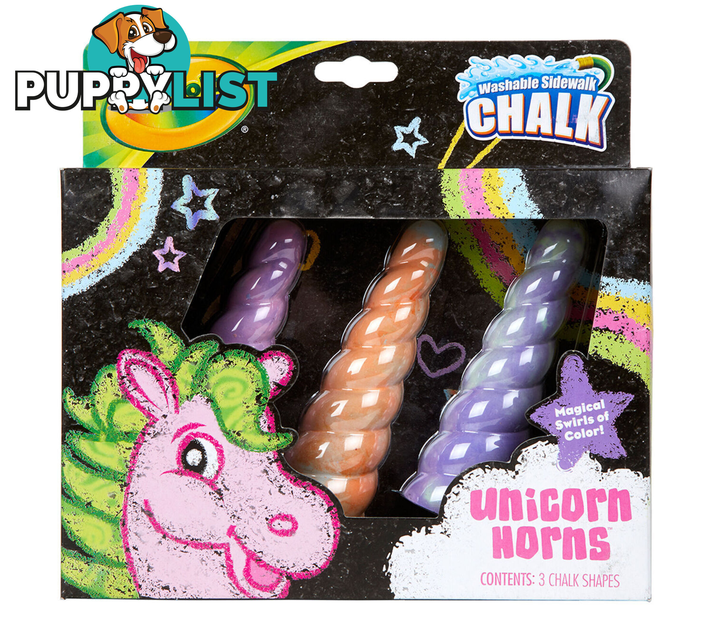 Crayola - Unicorn Sidewalk Chalk Mystery 3 Count (Assorted Styles)- Bs512050 - 071662320508