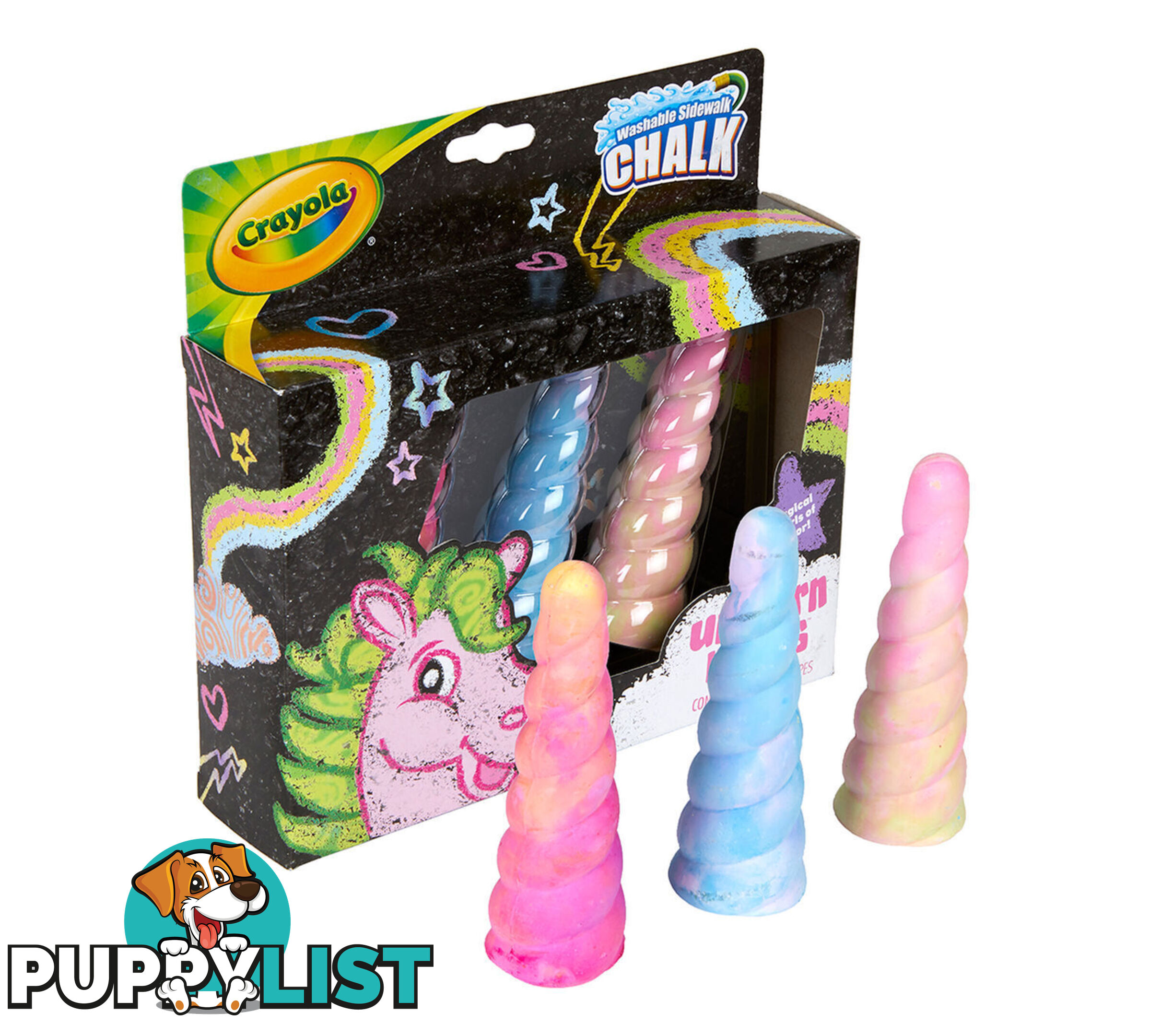 Crayola - Unicorn Sidewalk Chalk Mystery 3 Count (Assorted Styles)- Bs512050 - 071662320508