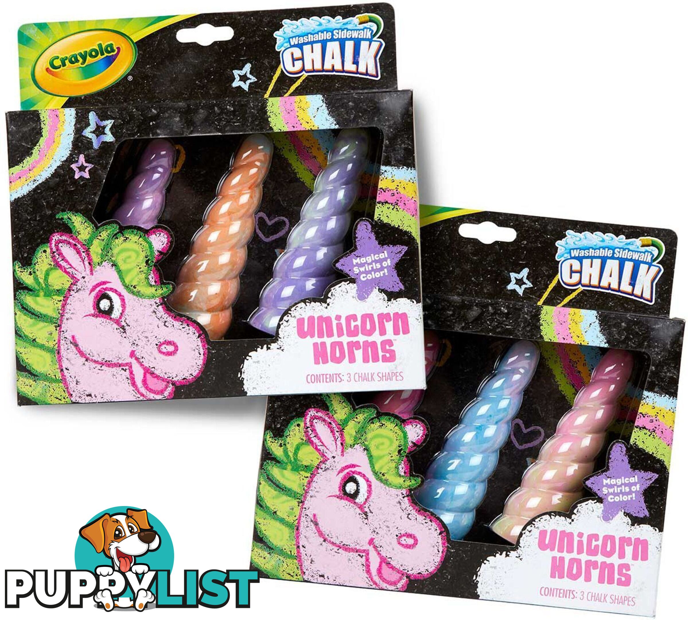 Crayola - Unicorn Sidewalk Chalk Mystery 3 Count (Assorted Styles)- Bs512050 - 071662320508