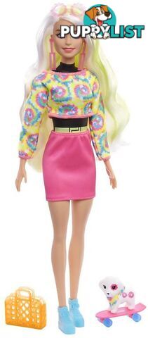 Barbie - Barbie Colour Reveal Totally Neon Fashions Tie Dye Pink - Mattel - Mahcd26 - 194735007530