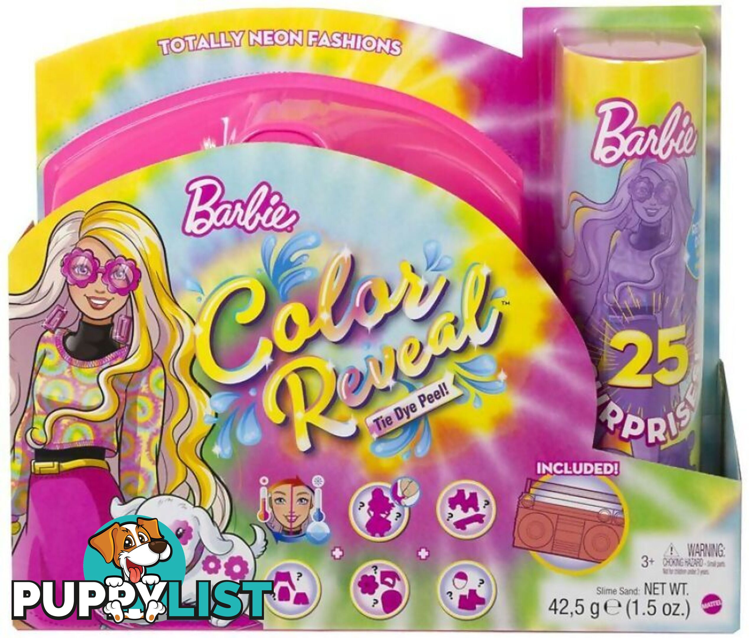 Barbie - Barbie Colour Reveal Totally Neon Fashions Tie Dye Pink - Mattel - Mahcd26 - 194735007530